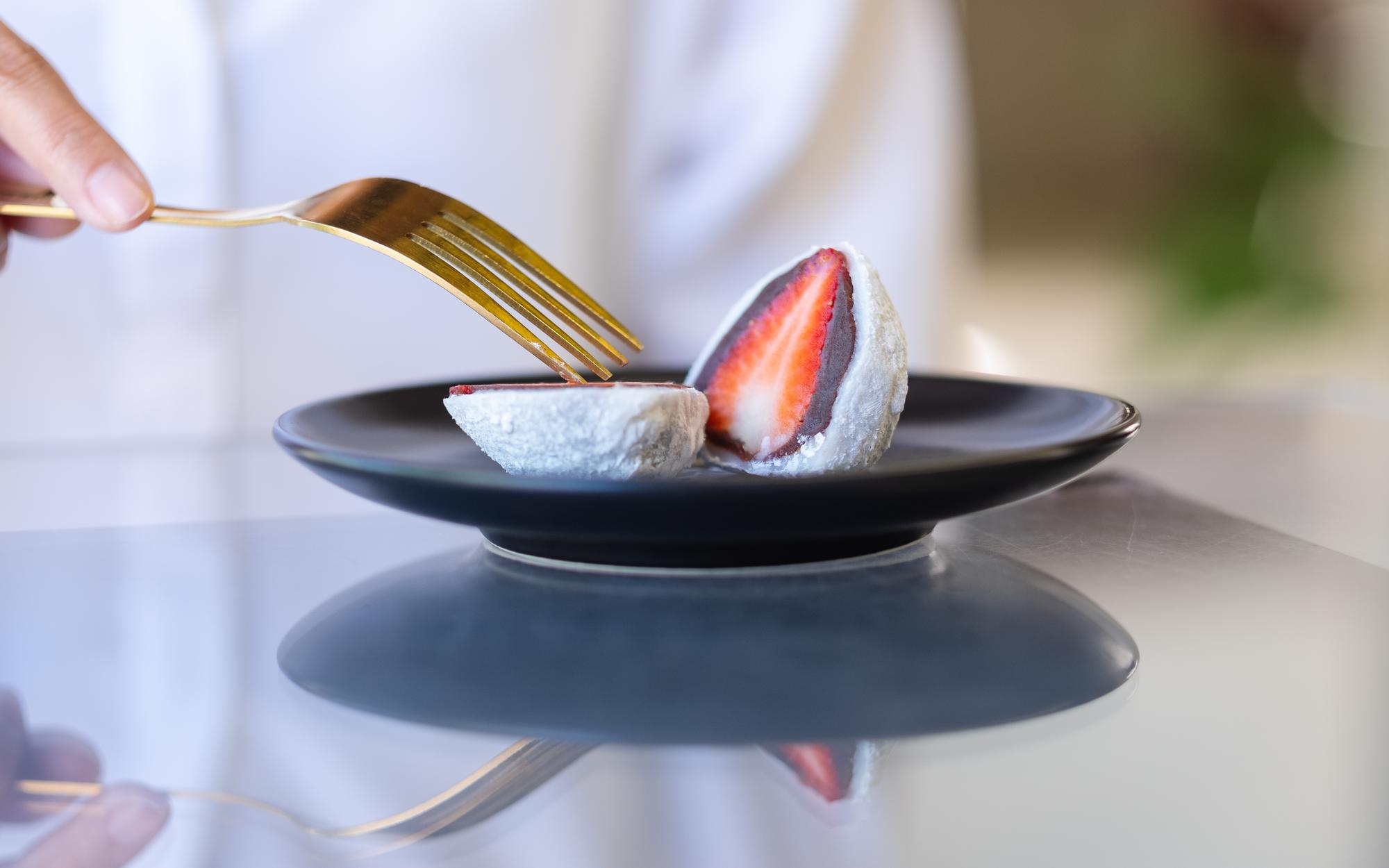 Plated degustation set on slate